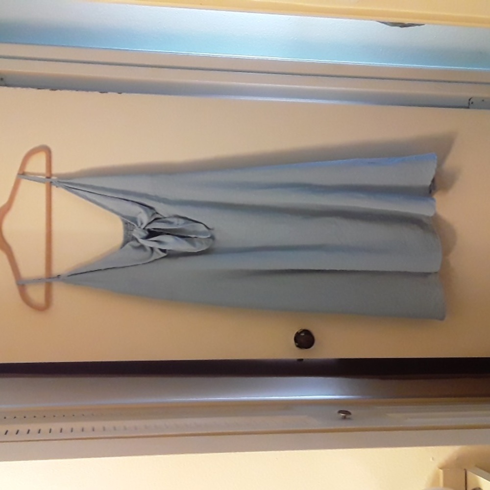 Blue tie front dress